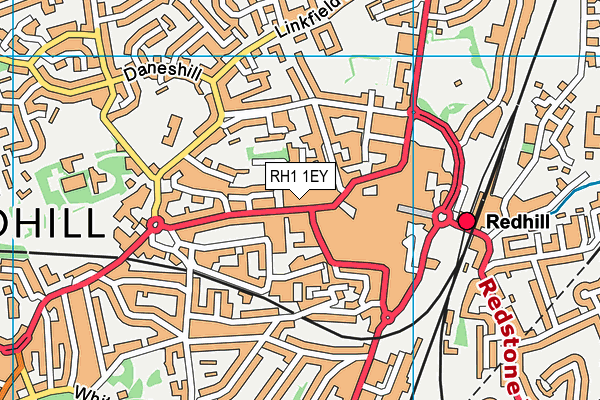 RH1 1EY map - OS VectorMap District (Ordnance Survey)