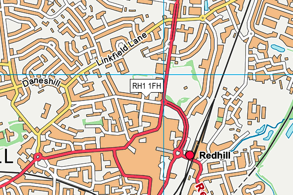 RH1 1FH map - OS VectorMap District (Ordnance Survey)