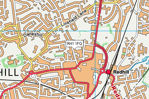 RH1 1FQ map - OS VectorMap District (Ordnance Survey)
