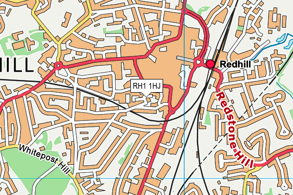 RH1 1HJ map - OS VectorMap District (Ordnance Survey)