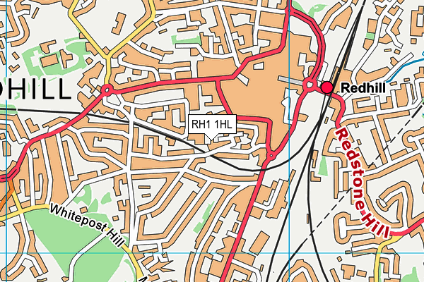 RH1 1HL map - OS VectorMap District (Ordnance Survey)