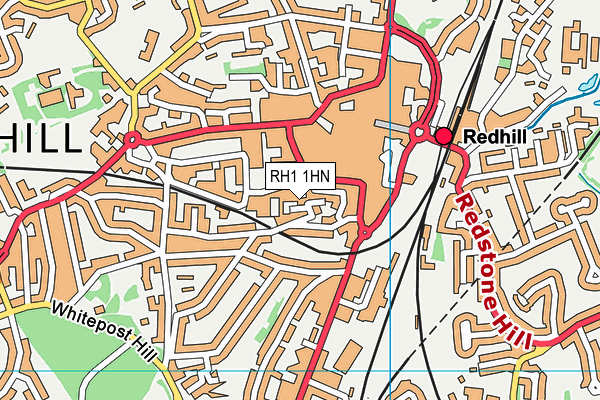 RH1 1HN map - OS VectorMap District (Ordnance Survey)