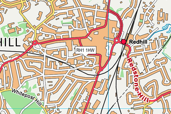 RH1 1HW map - OS VectorMap District (Ordnance Survey)