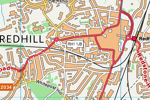 RH1 1JB map - OS VectorMap District (Ordnance Survey)