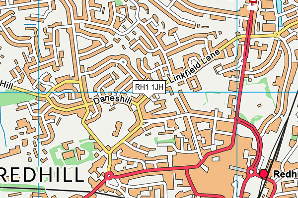 RH1 1JH map - OS VectorMap District (Ordnance Survey)