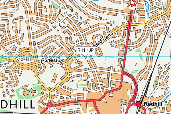 RH1 1JP map - OS VectorMap District (Ordnance Survey)