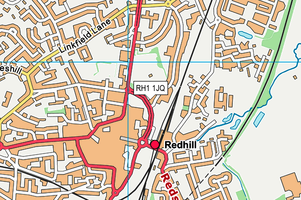 RH1 1JQ map - OS VectorMap District (Ordnance Survey)
