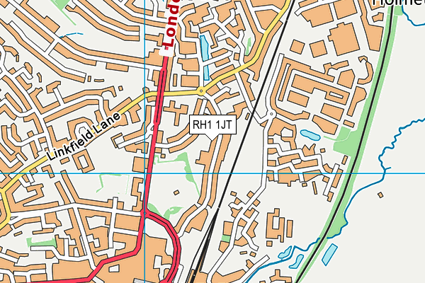 RH1 1JT map - OS VectorMap District (Ordnance Survey)