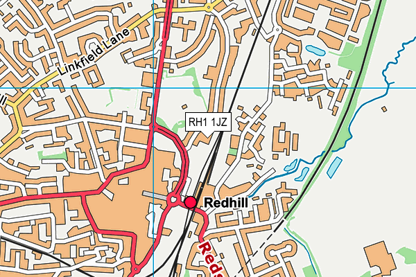 RH1 1JZ map - OS VectorMap District (Ordnance Survey)