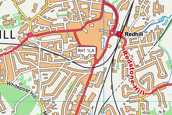 RH1 1LA map - OS VectorMap District (Ordnance Survey)