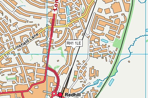 RH1 1LE map - OS VectorMap District (Ordnance Survey)