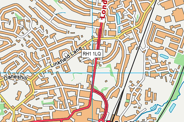 RH1 1LQ map - OS VectorMap District (Ordnance Survey)