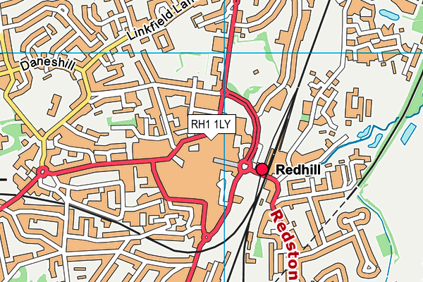 RH1 1LY map - OS VectorMap District (Ordnance Survey)