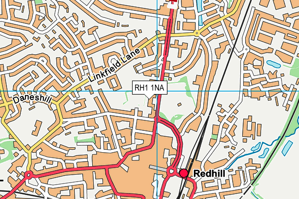 RH1 1NA map - OS VectorMap District (Ordnance Survey)