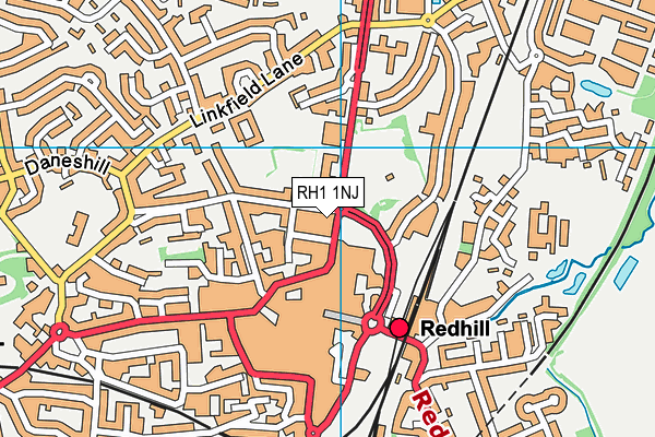 RH1 1NJ map - OS VectorMap District (Ordnance Survey)