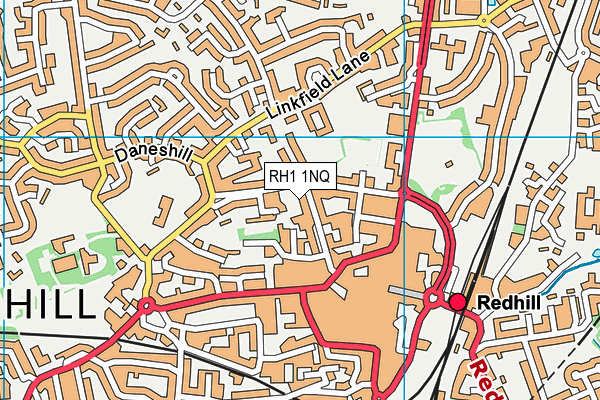 RH1 1NQ map - OS VectorMap District (Ordnance Survey)