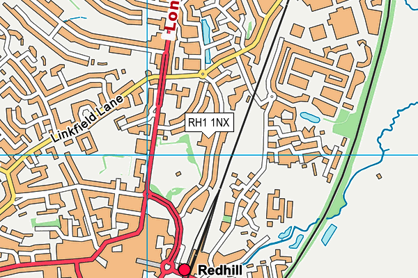RH1 1NX map - OS VectorMap District (Ordnance Survey)