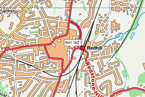 RH1 1NZ map - OS VectorMap District (Ordnance Survey)