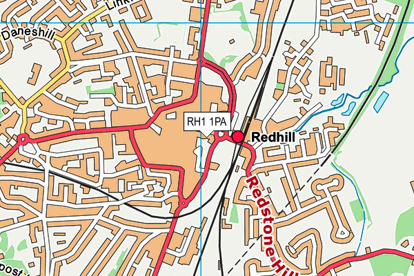RH1 1PA map - OS VectorMap District (Ordnance Survey)