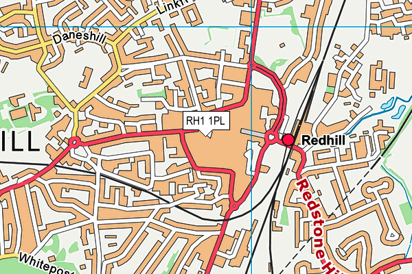 RH1 1PL map - OS VectorMap District (Ordnance Survey)