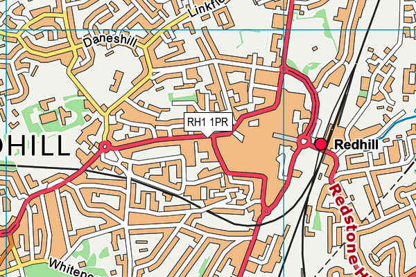 RH1 1PR map - OS VectorMap District (Ordnance Survey)