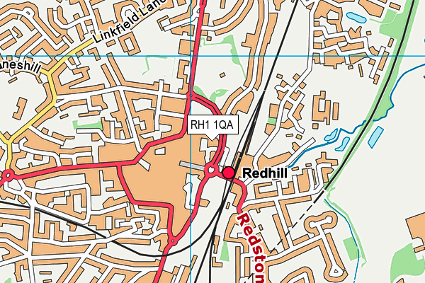 RH1 1QA map - OS VectorMap District (Ordnance Survey)