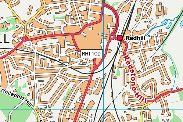 RH1 1QD map - OS VectorMap District (Ordnance Survey)