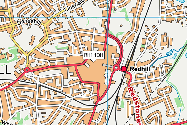 RH1 1QH map - OS VectorMap District (Ordnance Survey)