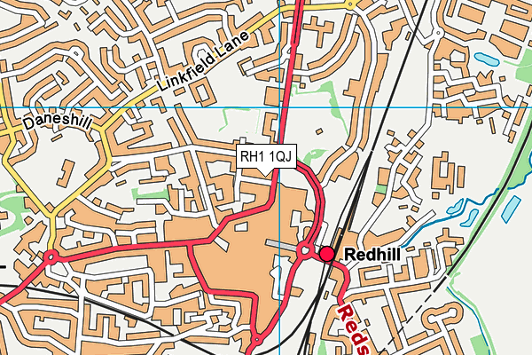 RH1 1QJ map - OS VectorMap District (Ordnance Survey)