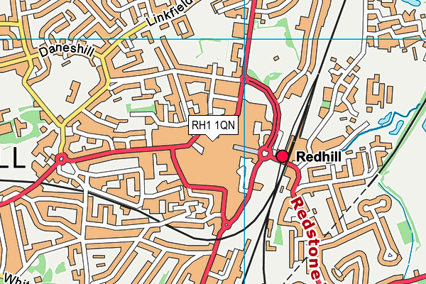 RH1 1QN map - OS VectorMap District (Ordnance Survey)