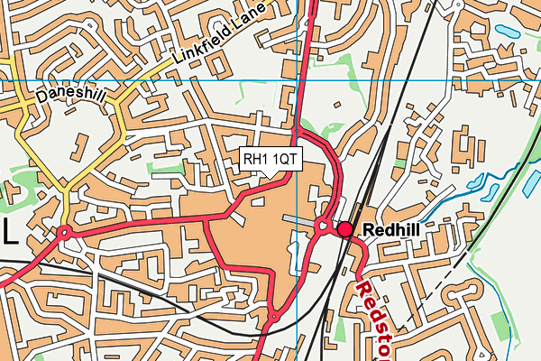 RH1 1QT map - OS VectorMap District (Ordnance Survey)