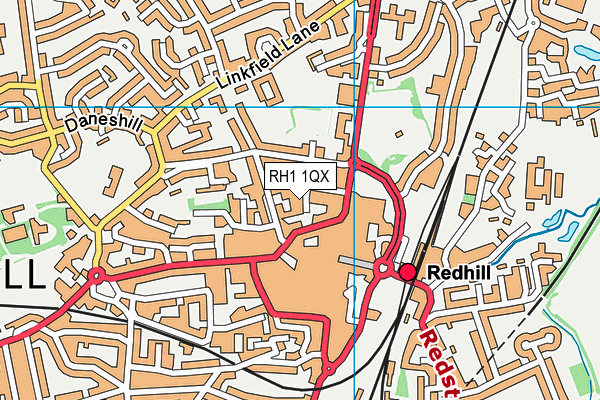 RH1 1QX map - OS VectorMap District (Ordnance Survey)