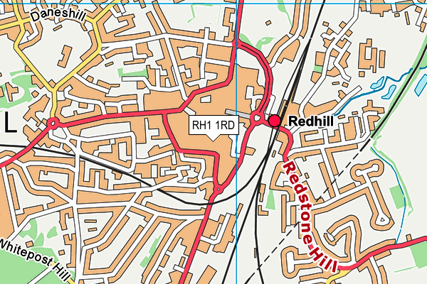 RH1 1RD map - OS VectorMap District (Ordnance Survey)