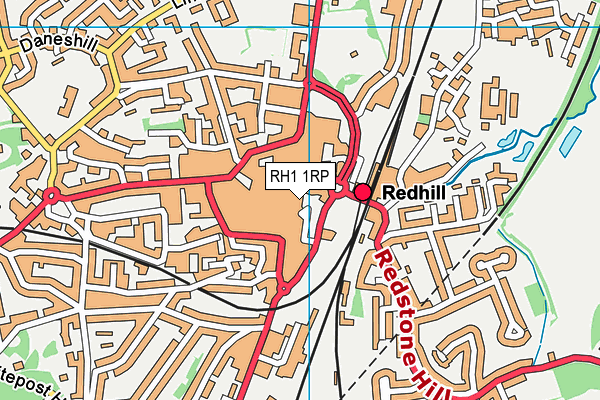 RH1 1RP map - OS VectorMap District (Ordnance Survey)