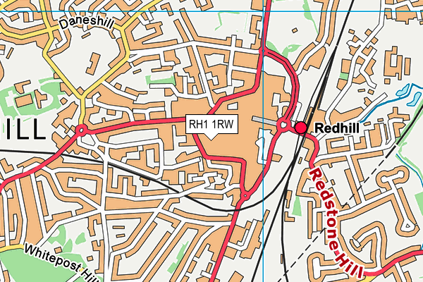 RH1 1RW map - OS VectorMap District (Ordnance Survey)