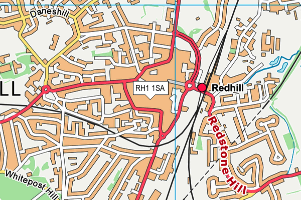 RH1 1SA map - OS VectorMap District (Ordnance Survey)