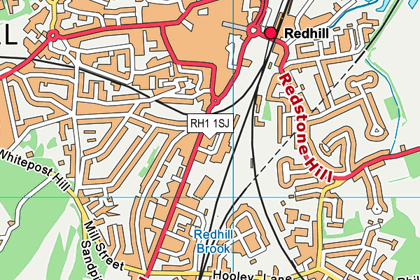 RH1 1SJ map - OS VectorMap District (Ordnance Survey)