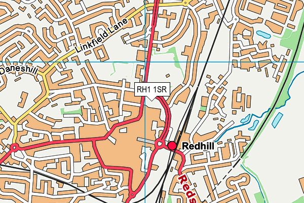RH1 1SR map - OS VectorMap District (Ordnance Survey)
