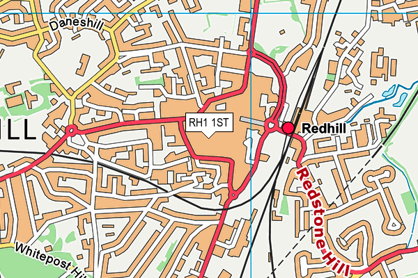 RH1 1ST map - OS VectorMap District (Ordnance Survey)