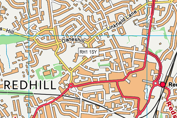 RH1 1SY map - OS VectorMap District (Ordnance Survey)