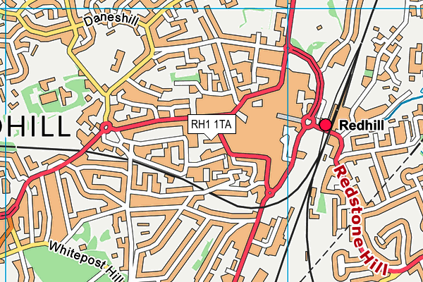 RH1 1TA map - OS VectorMap District (Ordnance Survey)