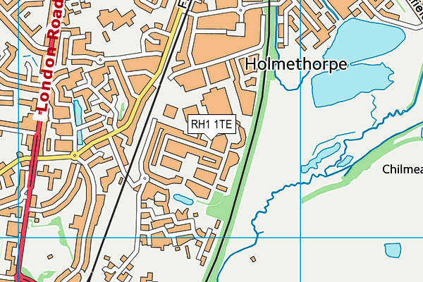 RH1 1TE map - OS VectorMap District (Ordnance Survey)