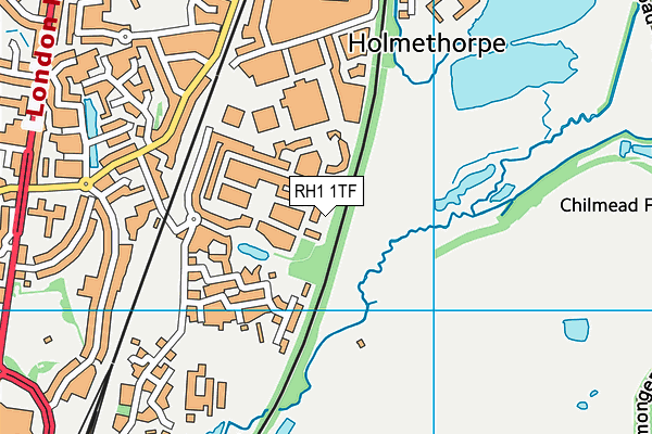 RH1 1TF map - OS VectorMap District (Ordnance Survey)