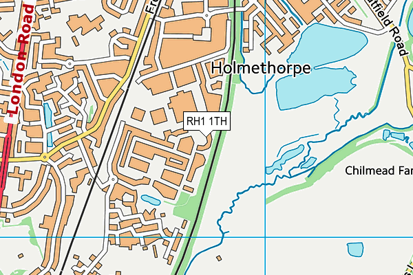 RH1 1TH map - OS VectorMap District (Ordnance Survey)