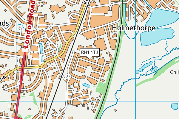 RH1 1TJ map - OS VectorMap District (Ordnance Survey)