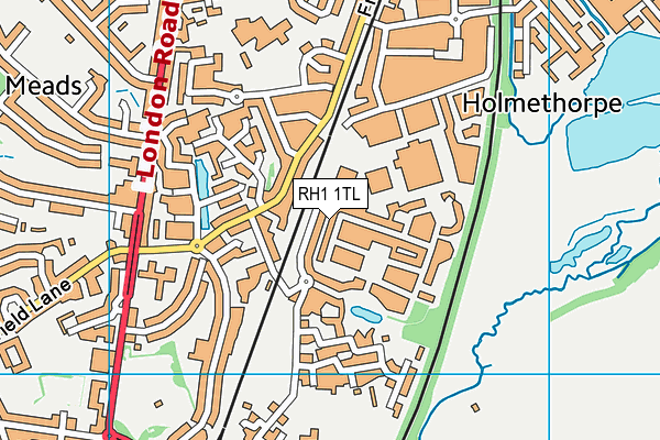RH1 1TL map - OS VectorMap District (Ordnance Survey)