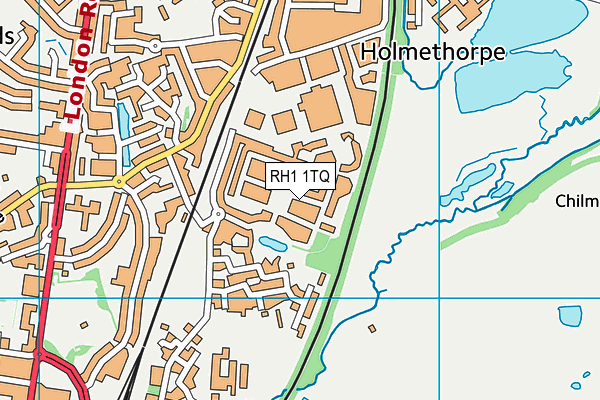 RH1 1TQ map - OS VectorMap District (Ordnance Survey)