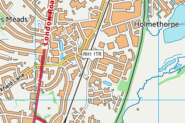 RH1 1TR map - OS VectorMap District (Ordnance Survey)