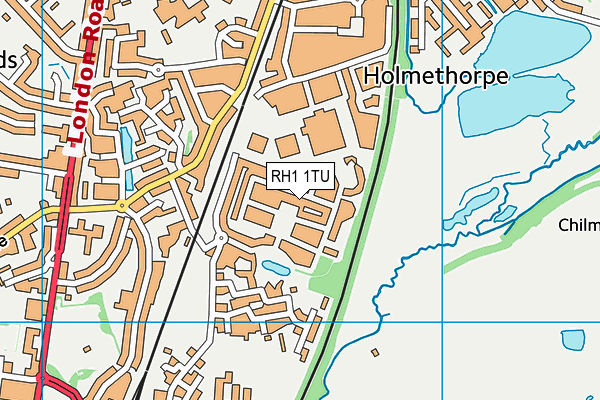 RH1 1TU map - OS VectorMap District (Ordnance Survey)