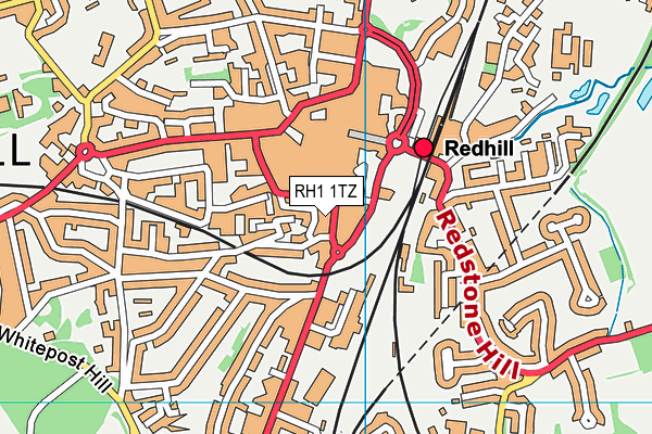 RH1 1TZ map - OS VectorMap District (Ordnance Survey)